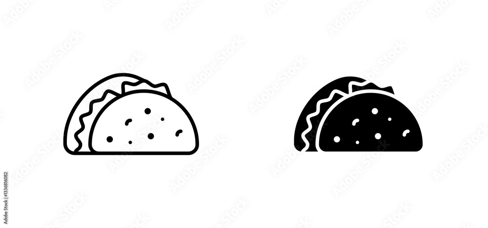 Taco icons set for apps and web ui designs. simple isolated graphics. Taco icons set for apps and web ui designs. simple isolated graphics.