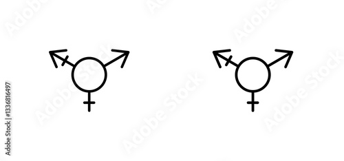 Transgender icons set for apps and web ui designs. simple isolated graphics.