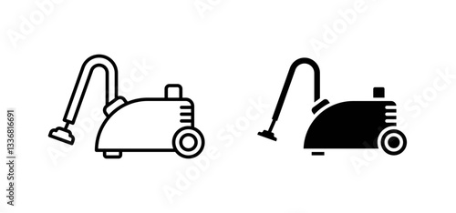 Vacuum cleaner icons set for apps and web ui designs. simple isolated graphics.