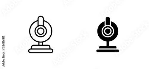 Webcam icons set for apps and web ui designs. simple isolated graphics.