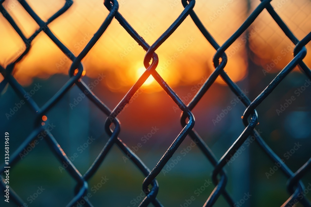 Naklejka premium chain link metal steel