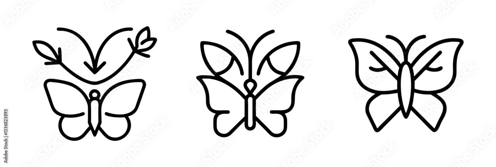 Fototapeta premium butterfly growth and transformation icon