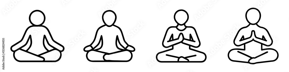 meditation pose icon, meditation pose line art - simple line art of meditation pose, perfect for meditation pose logos and icons meditation pose icon, meditation pose line art - simple line art of meditation pose, perfect for meditation pose logos and icons