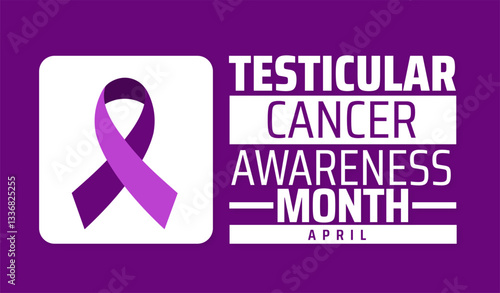 Testicular Cancer Awareness Month background banner or poster design template. observed every year in  April. Holiday concept. Use to any Template, card, poster, placard, template.