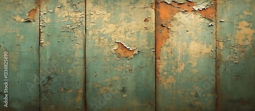 Obraz na płótnie Weathered teal wood plank wall texture w salonie