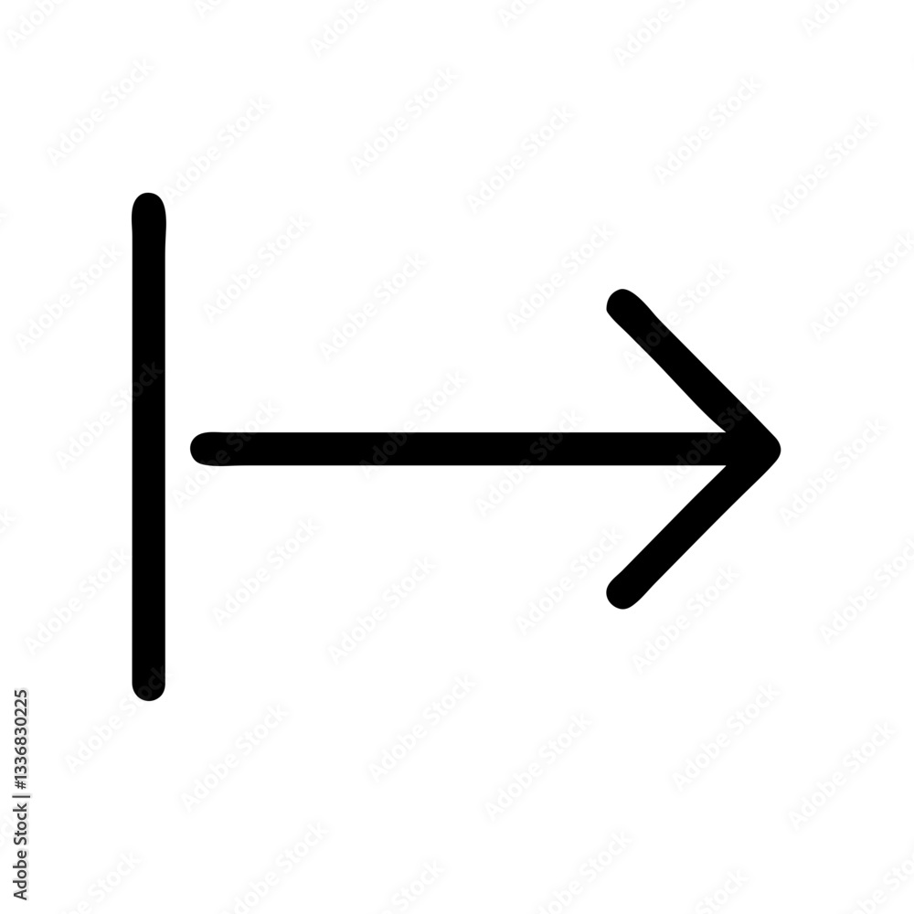 Arrow Symbol Indicating Right Direction on White Background Arrow Symbol Indicating Right Direction on White Background