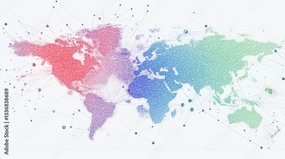 Obraz premium Network intelligence and big data visualization with smart graphs and interconnected digital points.