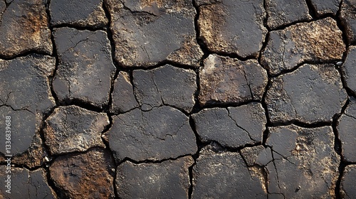 Obraz na płótnie Cracked earth, dry land, arid texture (1) w salonie