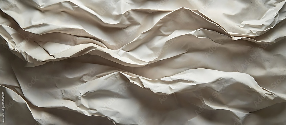 Crumpled paper texture, abstract folds