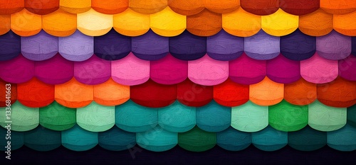 Charming chinese new year celebration vibrant colors papercut clouds and lanterns festive atmosphere artistic viewpoint