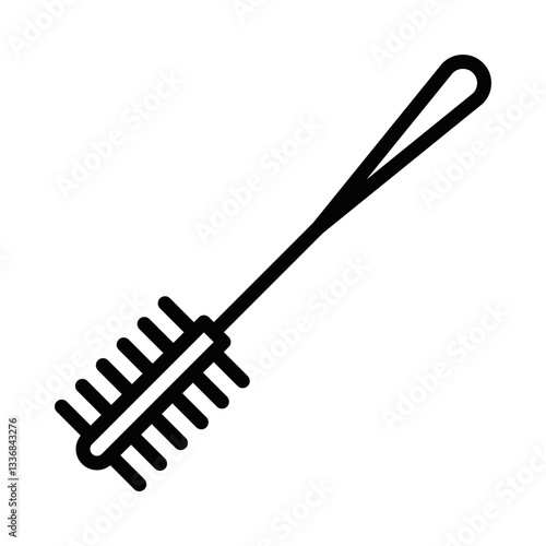 Toilet brush for cleaning and hygiene in the bathroom. Vector icon. Editable stroke.