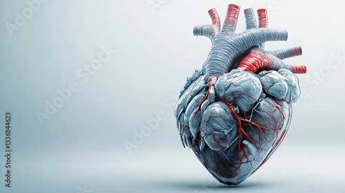human heart with vascular