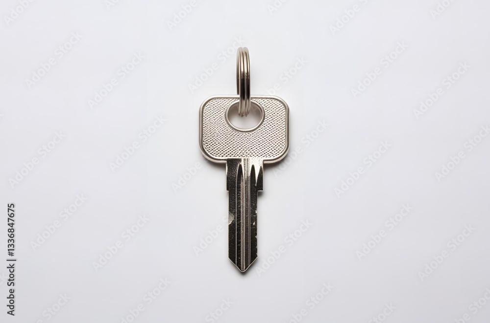 Single key isolated on white background