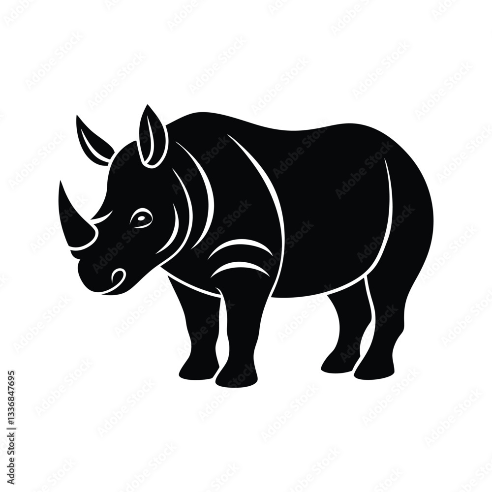 Fototapeta premium rhino silhouette vector illustration 