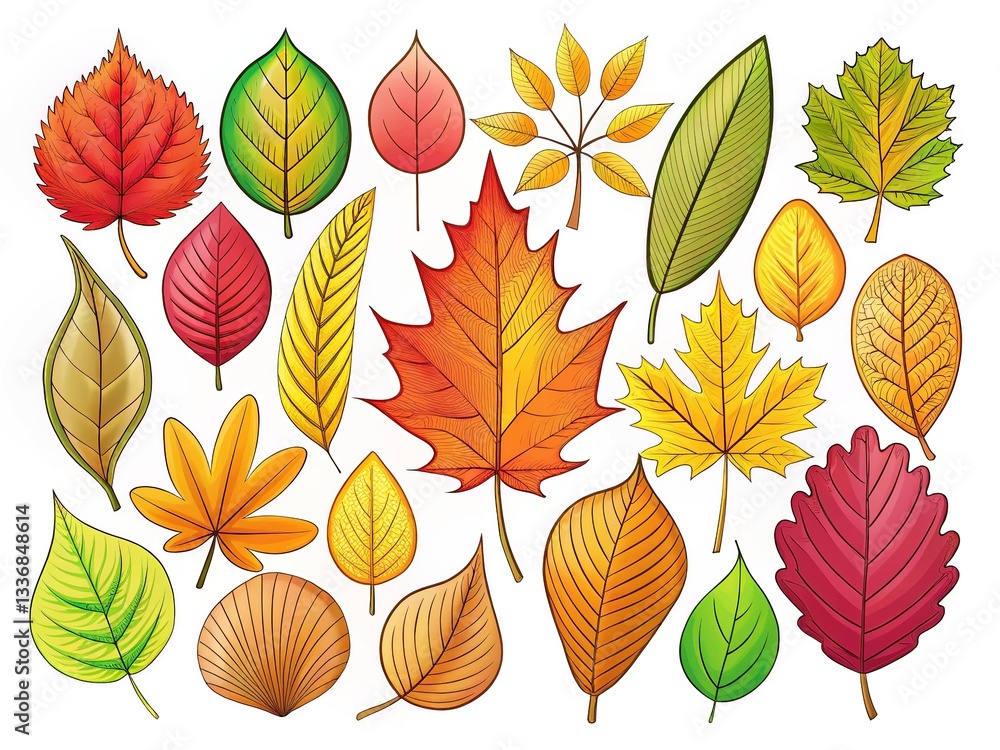 Obraz premium Cartoon Leaf Images for Nature Theme