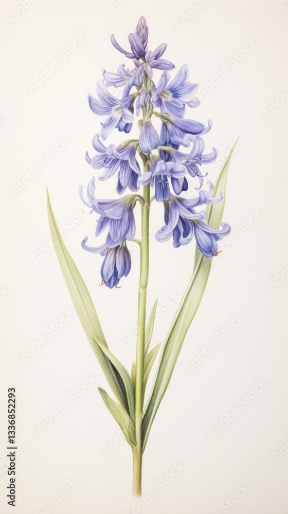 Fototapeta premium Flower illustration botanical bluebell.