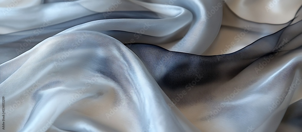 Soft, flowing fabric drapes; gradient colors