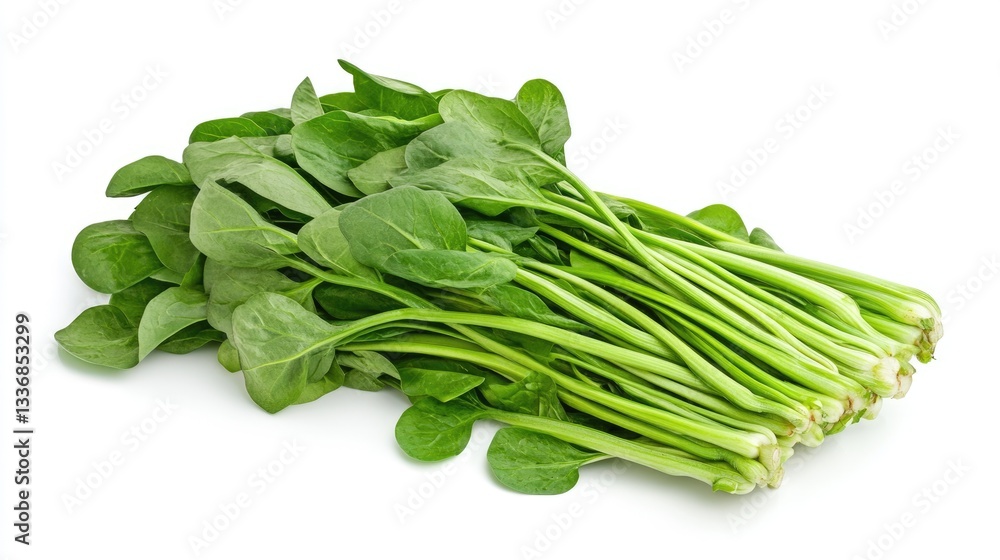 Isolated Water Spinach on White Background: Tropical Green Vegetable for Healthy Meals Isolated Water Spinach on White Background: Tropical Green Vegetable for Healthy Meals
