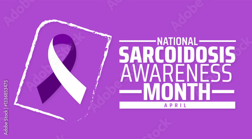 Sarcoidosis Awareness Month background banner or poster design template. observed every year in  April. Holiday concept. Use to any Template, card, poster, placard, template.