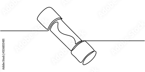 Electric fuse icon Flat outline fill, Electric fuse icon Vector flat thin line illustration, Electric fuse icon Outline vector symbol sign, Electrical fuse continuous one line drawing