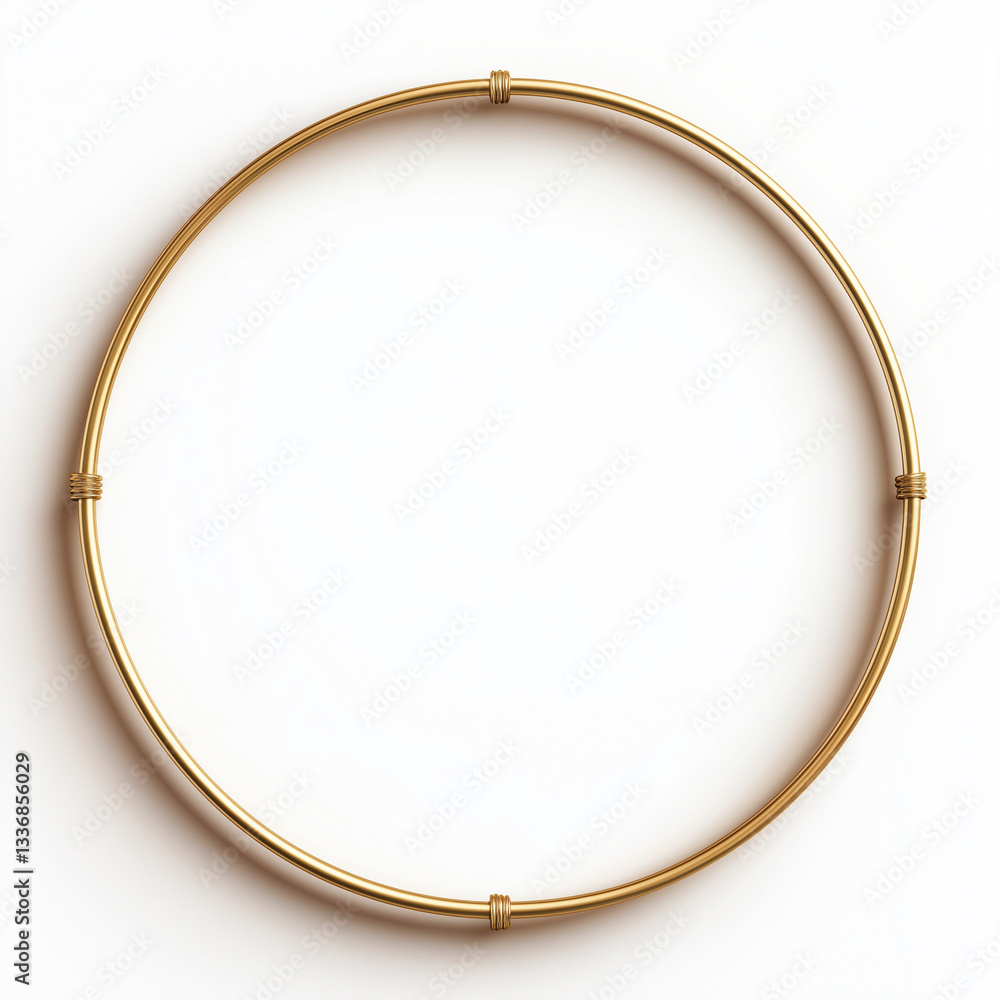 simple gold circular frame on white background, perfect for showcasing artwork or photographs. Its elegant design adds touch of sophistication to any display