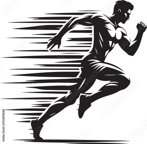 The Athlete's silhouette design vector.