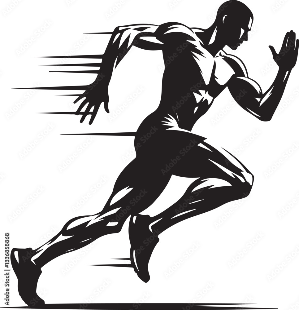 Fototapeta premium The Athlete's silhouette design vector.