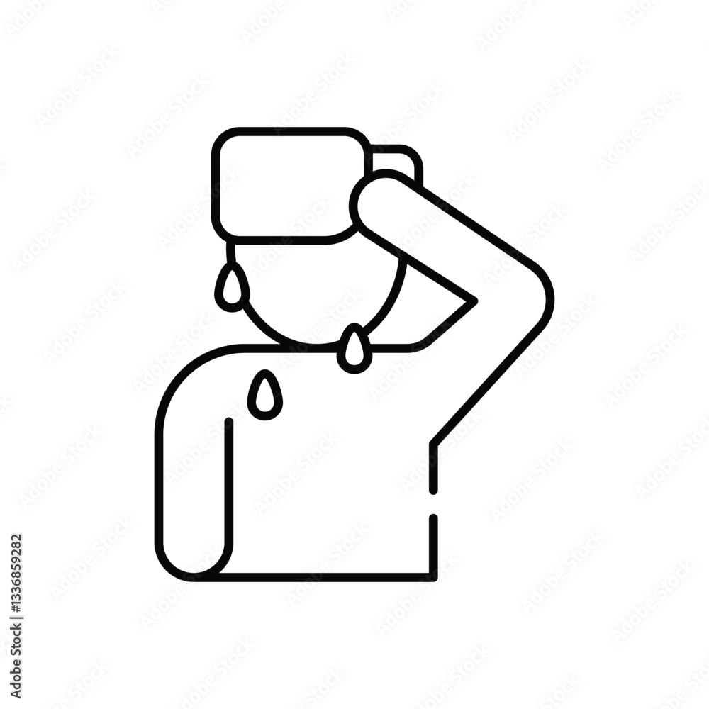 Sweating Vector icon Sweating Vector icon