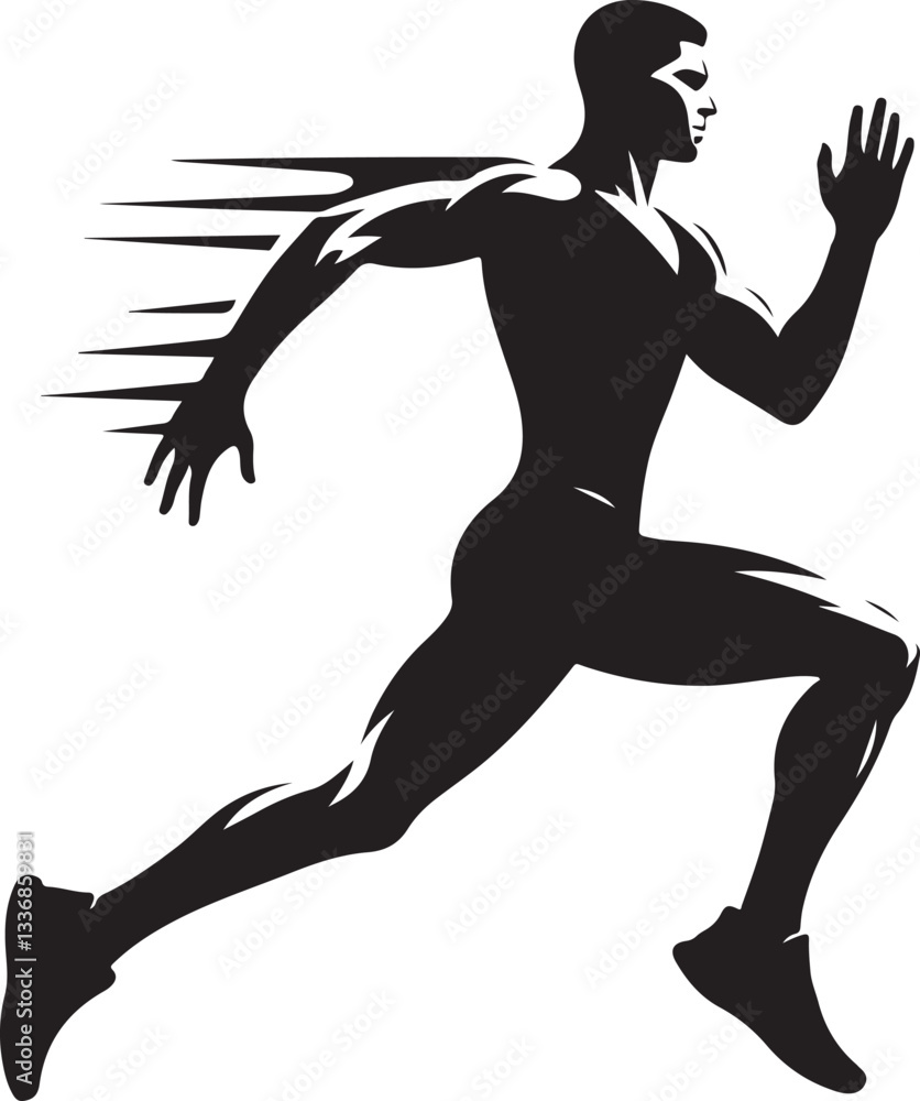 The Athlete's silhouette design vector. The Athlete's silhouette design vector.