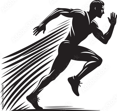 The Athlete's silhouette design vector.