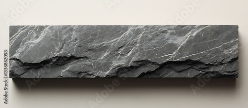 Obraz na płótnie Rough dark stone slab, neutral background w salonie