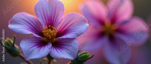 Nature photograph a close up macro shot of wild flowers in bloom