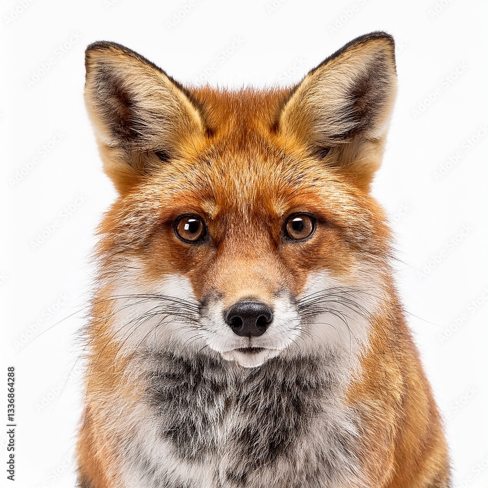 Fototapeta premium Red fox isolated white background