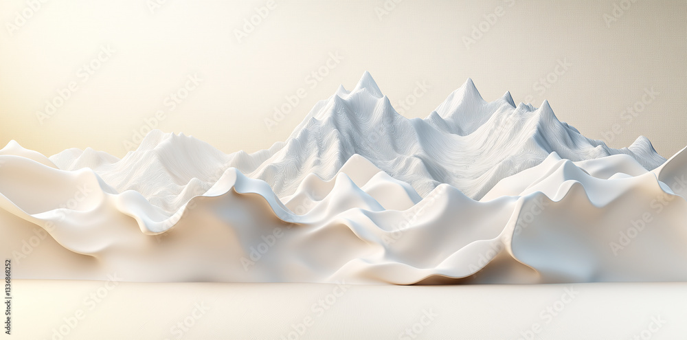 serene landscape featuring smooth, white mountain range with soft, flowing contours. gentle curves and peaks create tranquil atmosphere, perfect for evoking sense of calm and peace serene landscape featuring smooth, white mountain range with soft, flowing contours. gentle curves and peaks create tranquil atmosphere, perfect for evoking sense of calm and peace