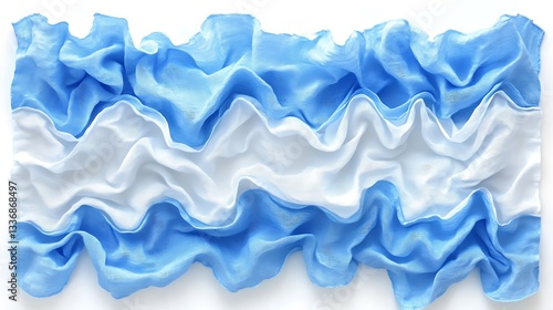 Obraz na płótnie Draped fabric, light blue, white, textured w salonie