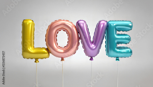 Inflated 3D bubble letters spelling 