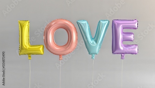 Inflated 3D bubble letters spelling 