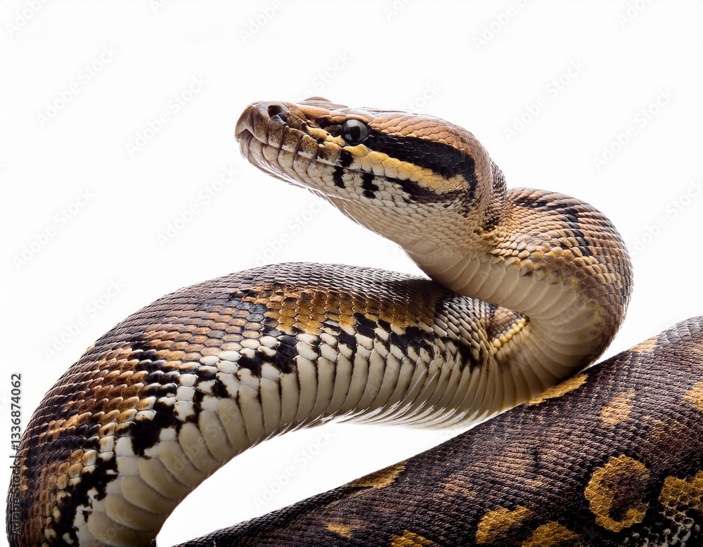 Obraz premium Anaconda isolated white background