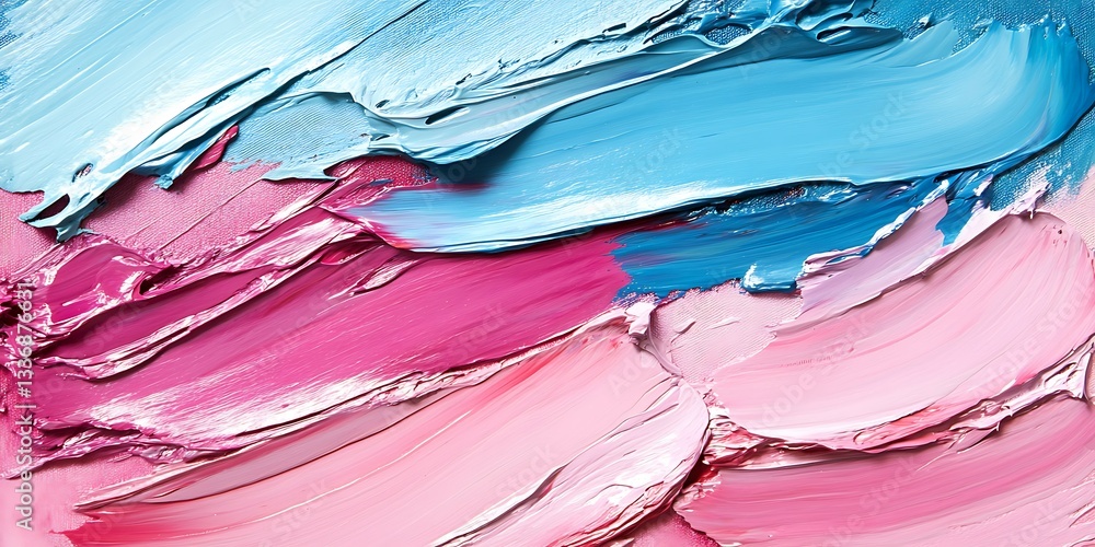 Pink, blue, and purple paint strokes