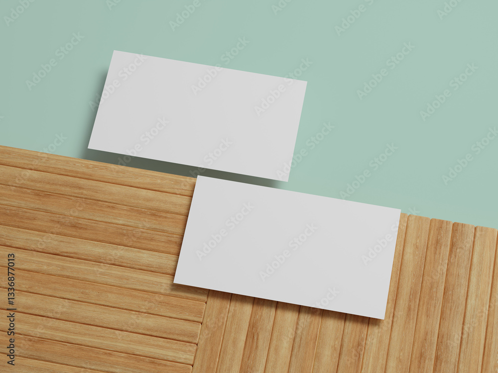 Simple business card mockup on a wooden surface, ideal for presenting minimalist design concepts and layouts. Simple business card mockup on a wooden surface, ideal for presenting minimalist design concepts and layouts.