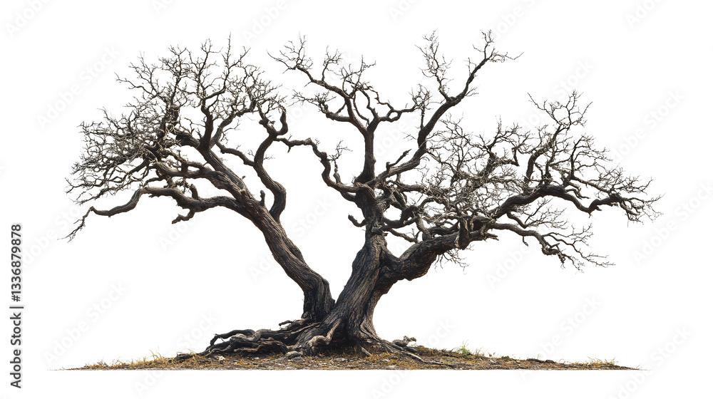 Fototapeta premium A large tree with no leaves is standing