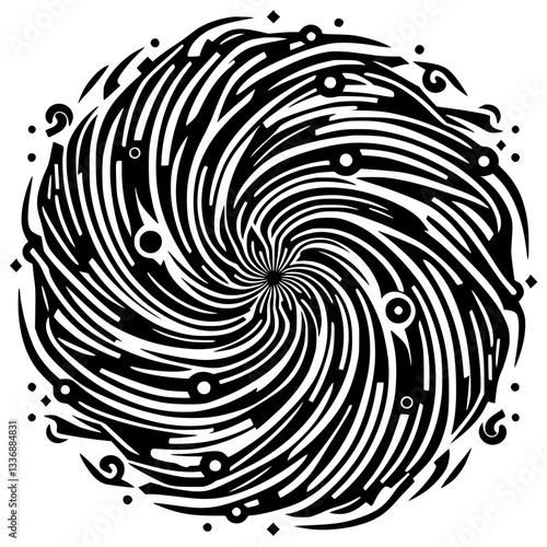 Hypnotic illustration silhouette