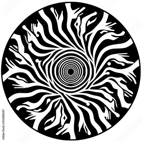 Hypnotic illustration silhouette