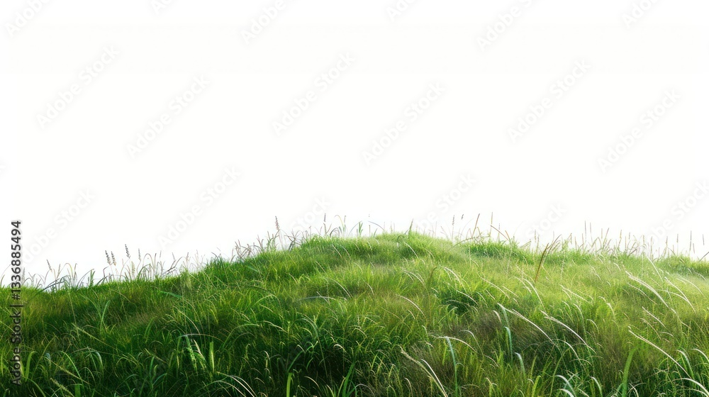 Fototapeta premium Grassy Hill grass green countryside.
