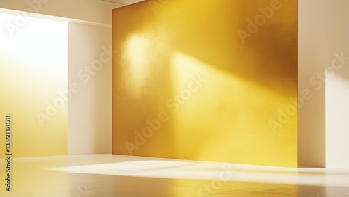 Sunlit golden room interior
