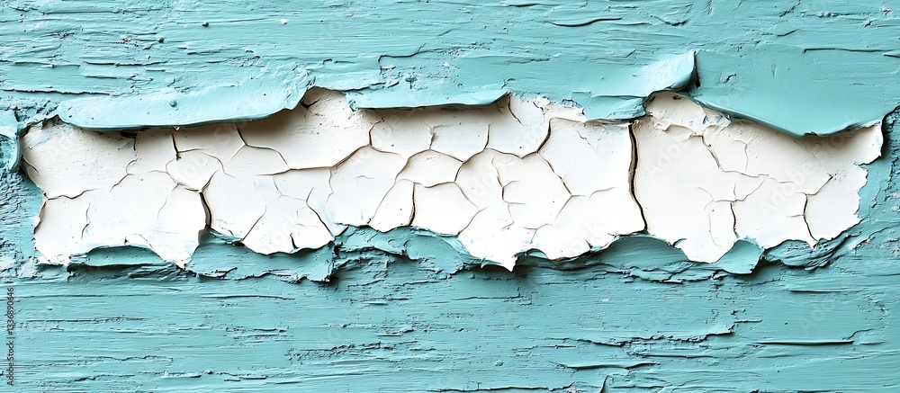 Cracked paint on weathered wood