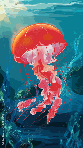 Red jellyfish