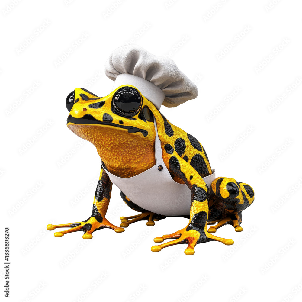 Obraz premium Chef Frog A Culinary Amphibian Cartoon Character
