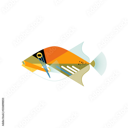 Picasso Triggerfish colorful mid century modern design