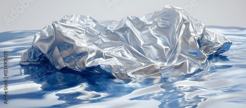 Obraz na płótnie Abstract ice formation floats on water w salonie